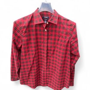 Chaps Red and Black Checkered Shirt
